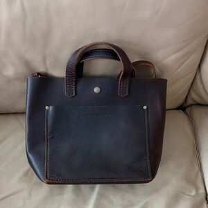 AP Portland Leather Mini Crossbody in Grizzly